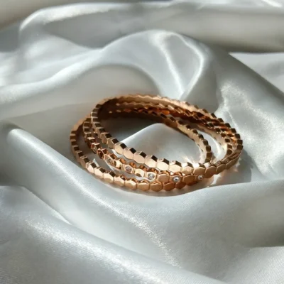 Pack 3 bracelets Nid d'abeille Rose Gold
